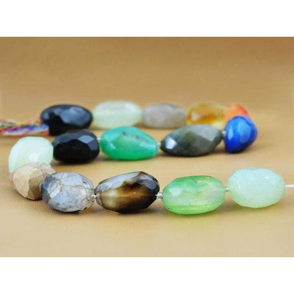 gemsmore:Natural Multicolor Onyx & Agate Faceted Beads Strand