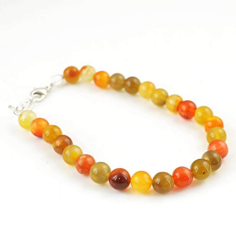 gemsmore:Natural Multicolor Onyx Beads Bracelet - Round Shape