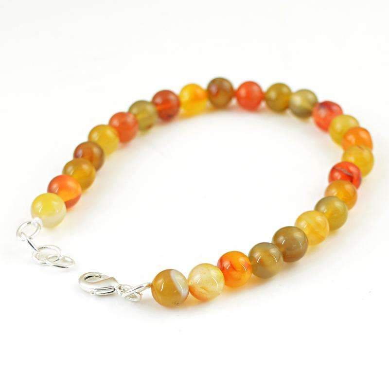 gemsmore:Natural Multicolor Onyx Beads Bracelet - Round Shape