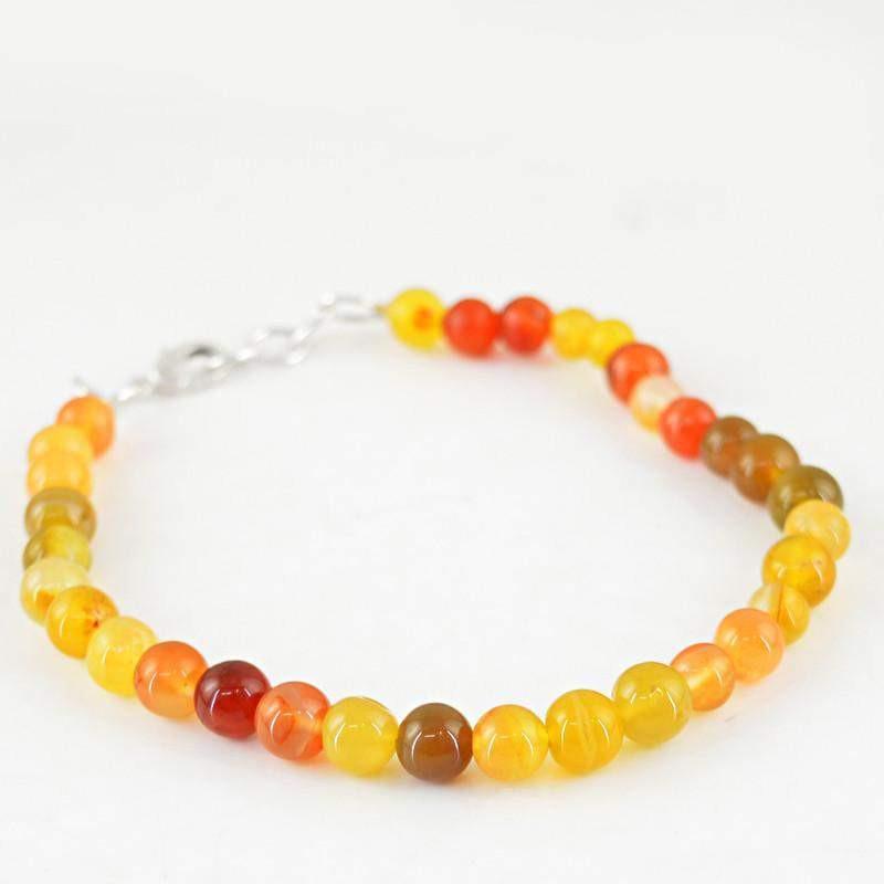 gemsmore:Natural Multicolor Onyx Bracelet Round Beads