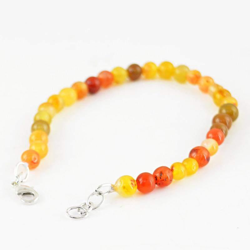 gemsmore:Natural Multicolor Onyx Bracelet Round Beads