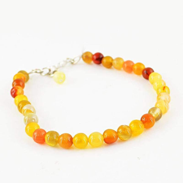 gemsmore:Natural Multicolor Onyx Bracelet Round Shape Beads
