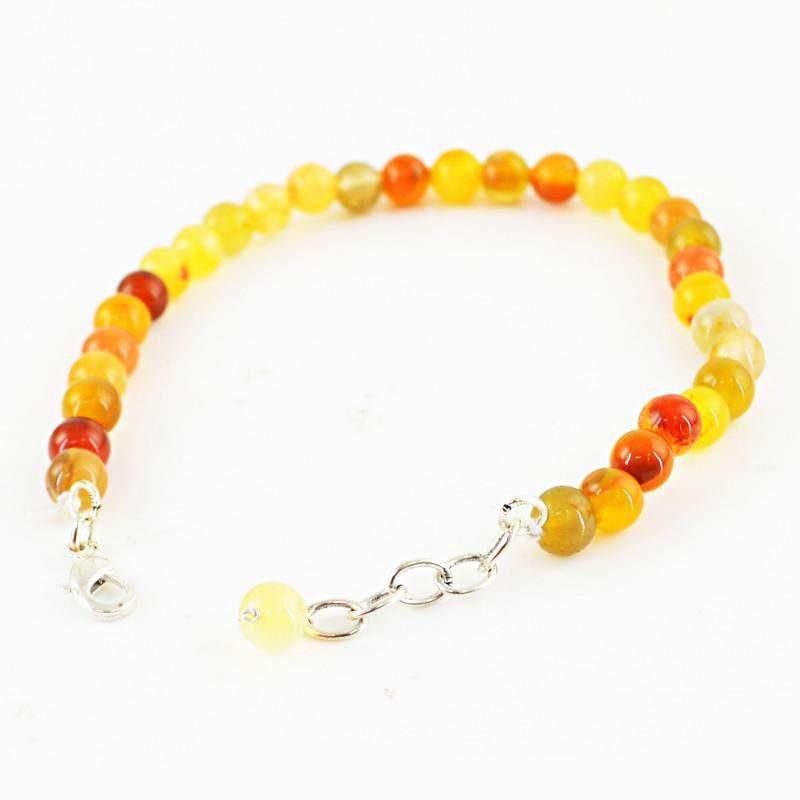 gemsmore:Natural Multicolor Onyx Bracelet Round Shape Beads