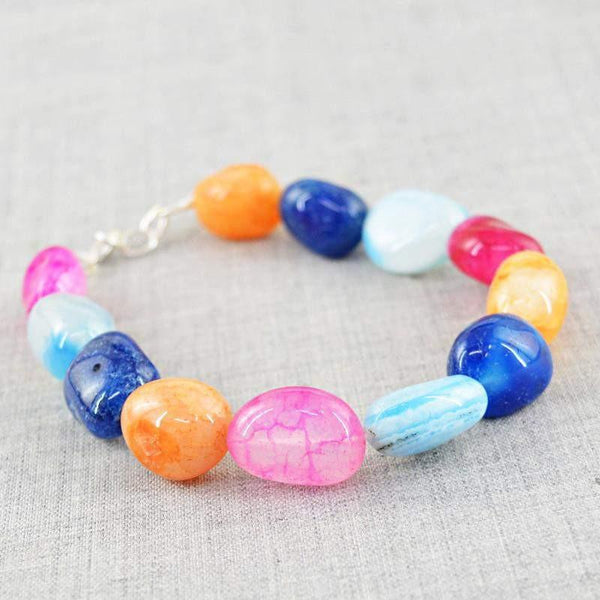 gemsmore:Natural Multicolor Onyx Bracelet Unheated Beads