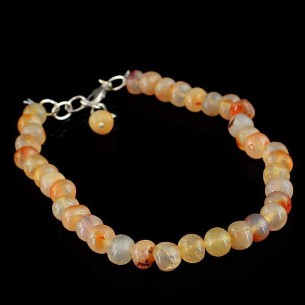 gemsmore:Natural Multicolor Onyx Bracelet Untreated Round Beads