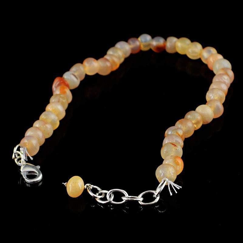 gemsmore:Natural Multicolor Onyx Bracelet Untreated Round Beads