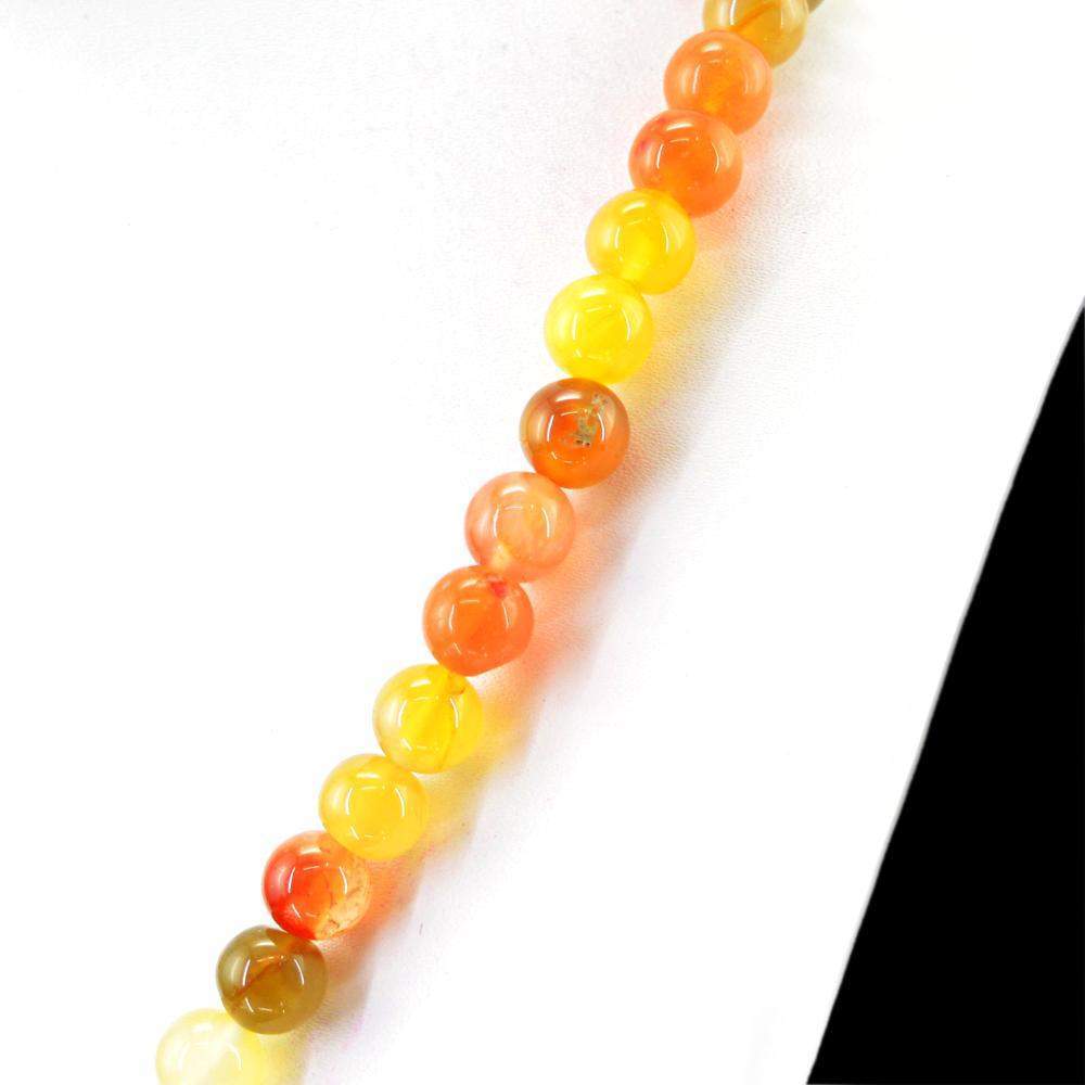 gemsmore:Natural Multicolor Onyx Necklace Round Shape Beads