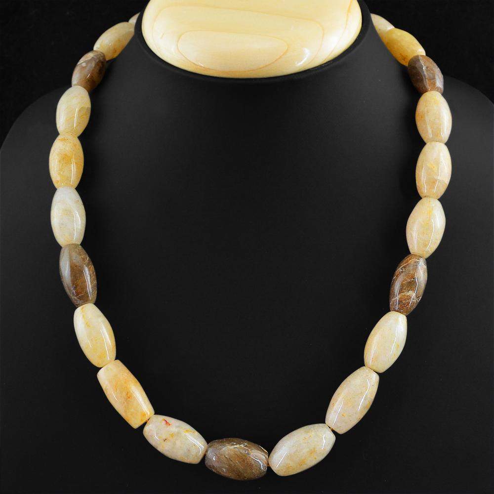 gemsmore:Natural Multicolor Rutile Quartz Necklace Unheated Beads - Single Strand