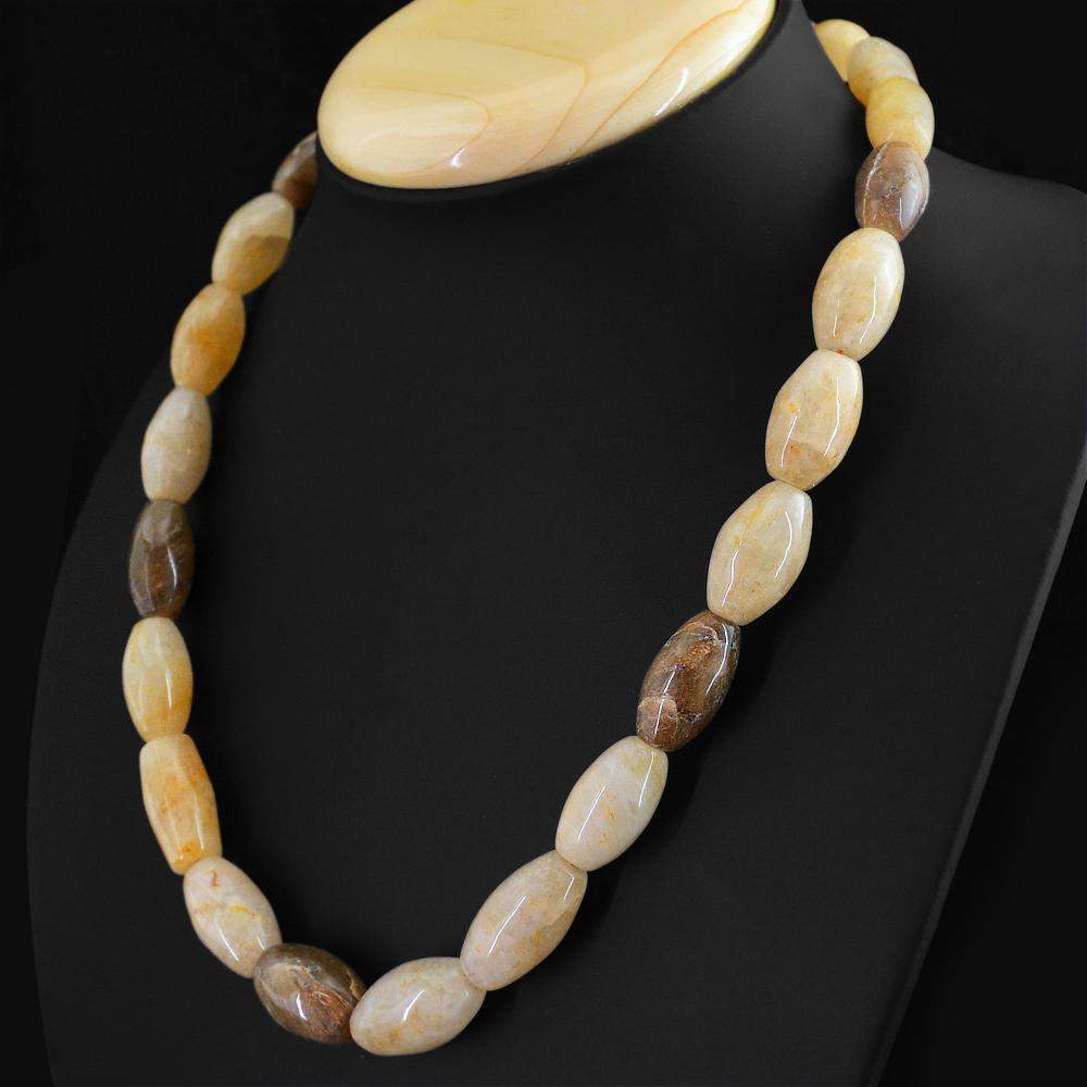 gemsmore:Natural Multicolor Rutile Quartz Necklace Unheated Beads - Single Strand