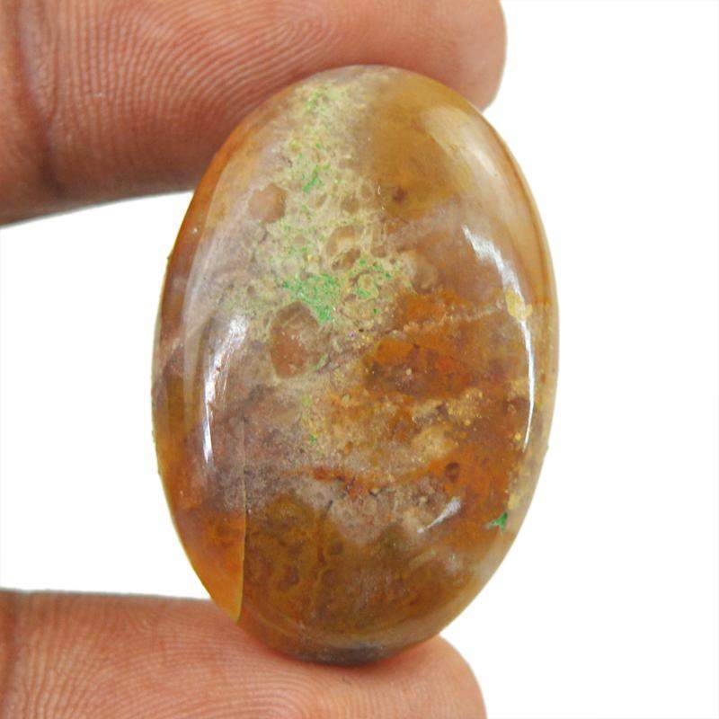 gemsmore:Natural Ocean Agate Oval Shape Loose Gemstone