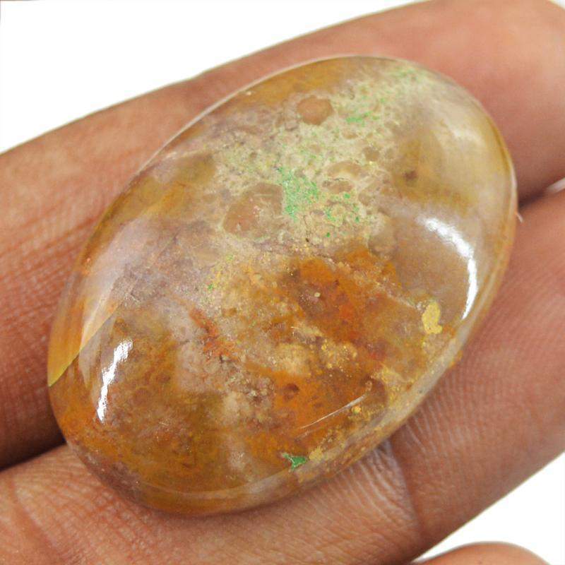 gemsmore:Natural Ocean Agate Oval Shape Loose Gemstone