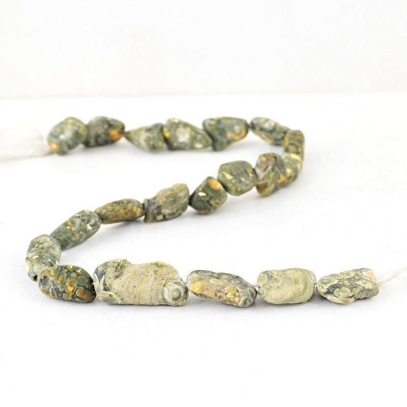 gemsmore:Natural Ocean Jasper Drilled Beads Strand