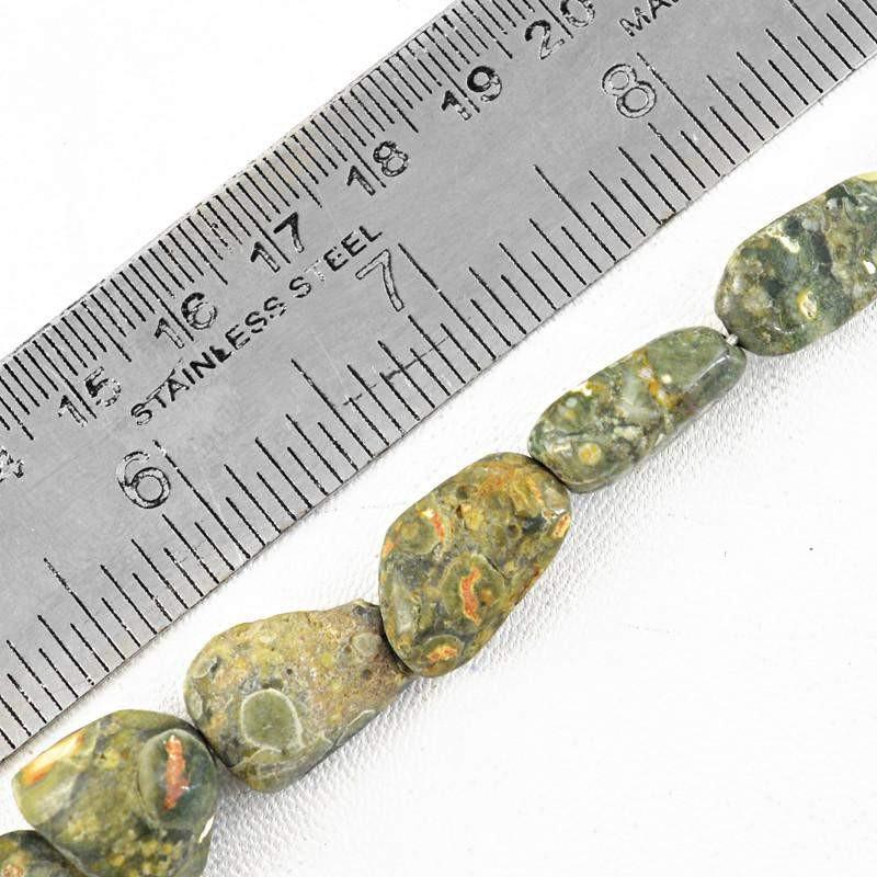 gemsmore:Natural Ocean Jasper Drilled Beads Strand