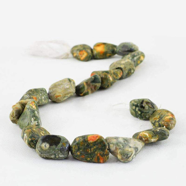 gemsmore:Natural Ocean Jasper Drilled Beads Strand