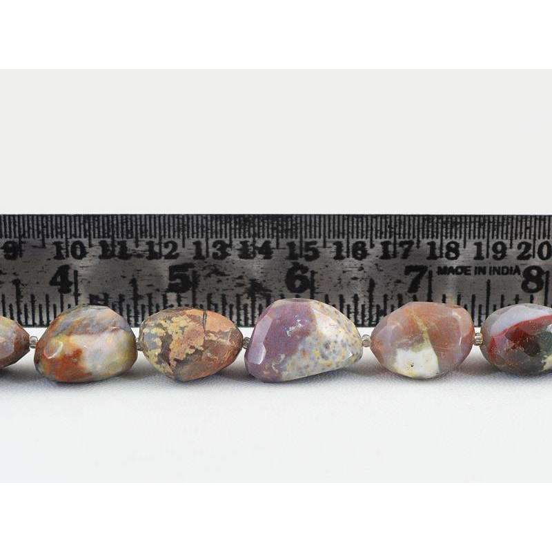gemsmore:Natural Ocean Jasper Strand Faceted Drilled Beads