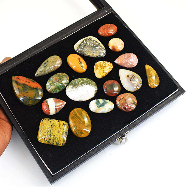 gemsmore:Natural Ocean Jasper Untreated Gemstone Cabochon Lot