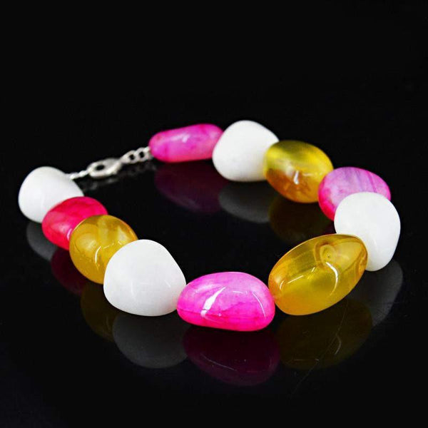 gemsmore:Natural Onyx & Agate Bracelet Genuine Beads