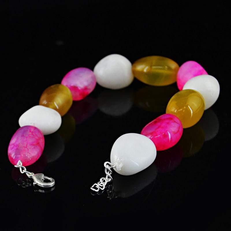 gemsmore:Natural Onyx & Agate Bracelet Genuine Beads