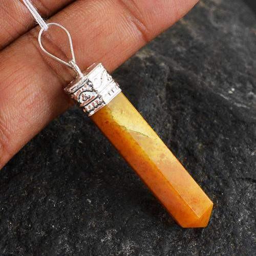 gemsmore:Natural Orange Aventurine AAA Healing Point Pendant