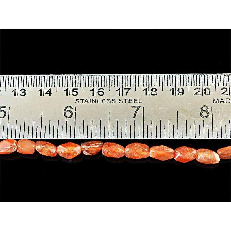 gemsmore:Natural Orange Aventurine Beads Strand - Faceted Drilled