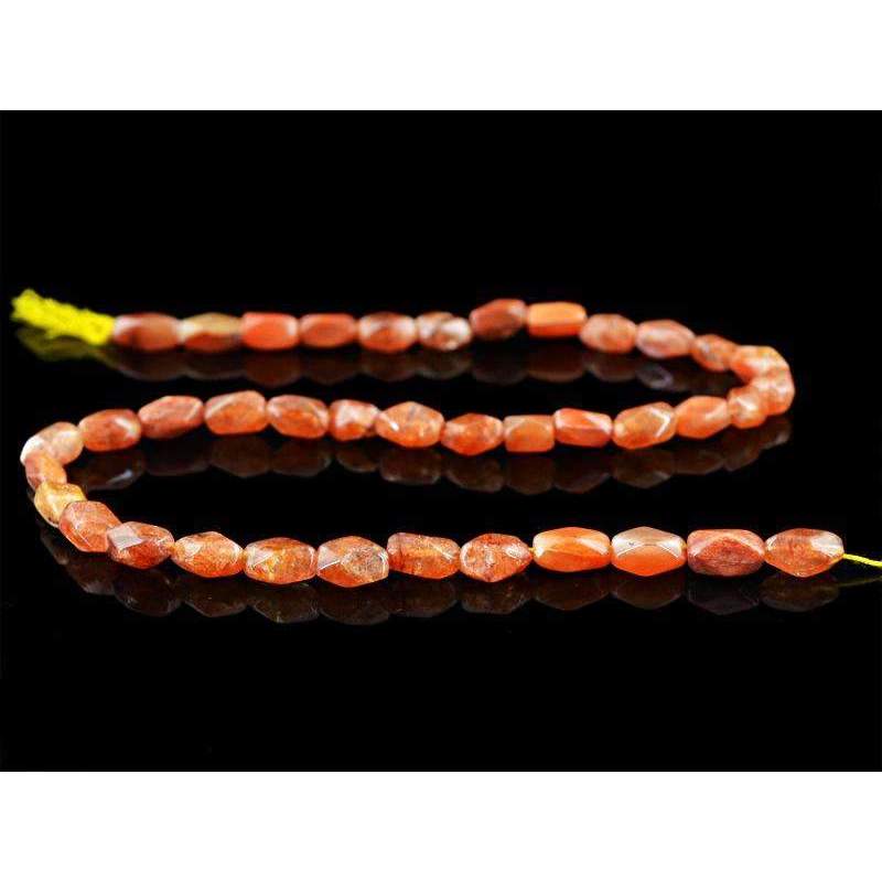 gemsmore:Natural Orange Aventurine Beads Strand - Faceted Drilled
