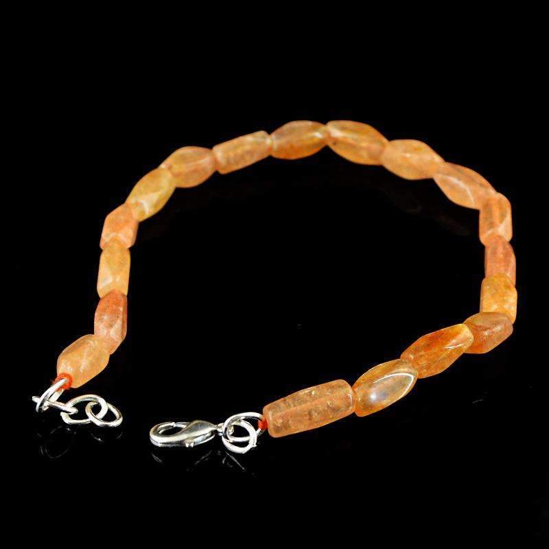 gemsmore:Natural Orange Aventurine Bracelet Faceted Beads