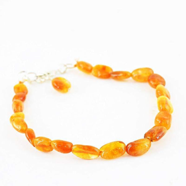 gemsmore:Natural Orange Aventurine Bracelet Oval Shape Beads