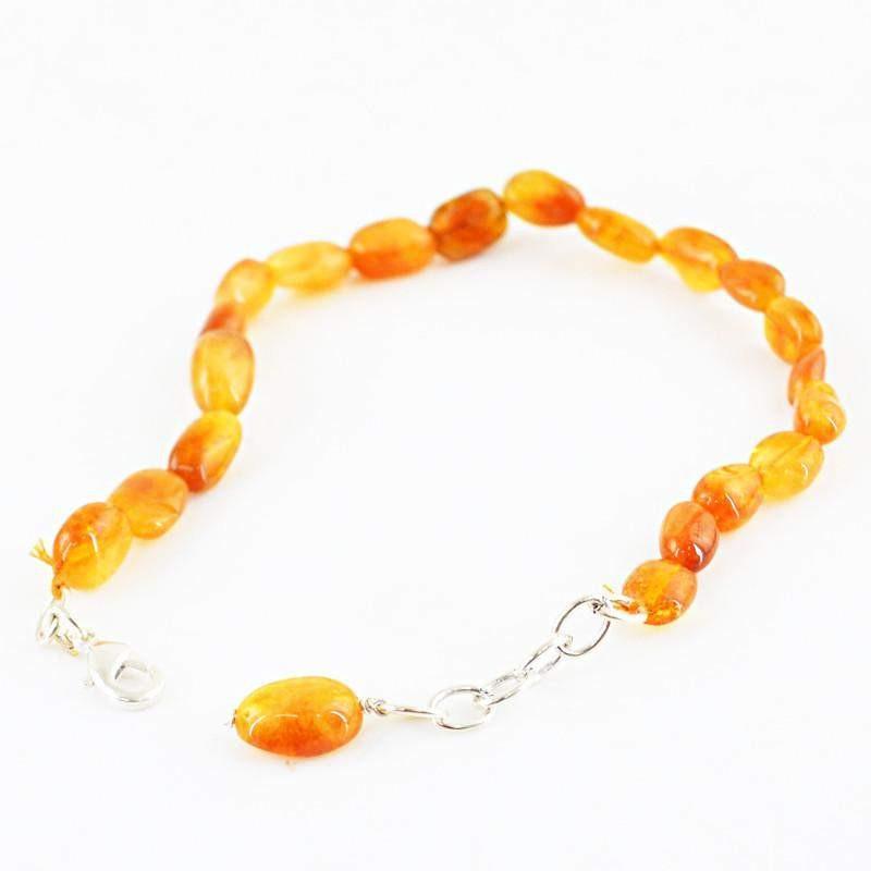 gemsmore:Natural Orange Aventurine Bracelet Oval Shape Beads