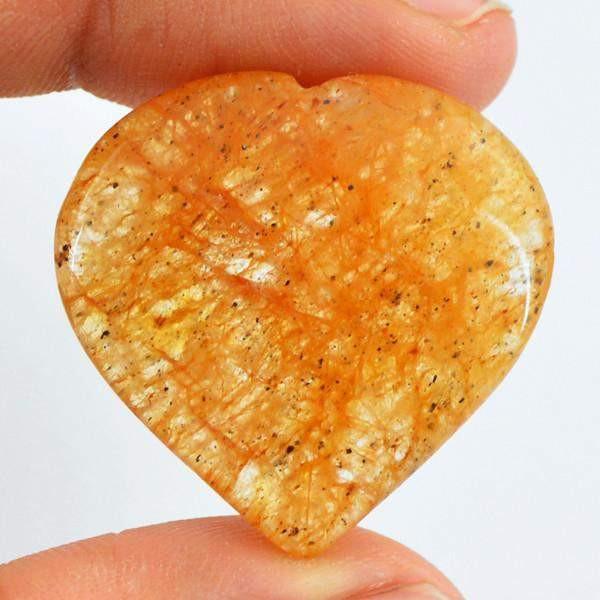 gemsmore:Natural Orange Aventurine Carved Heart Shape Gemstone