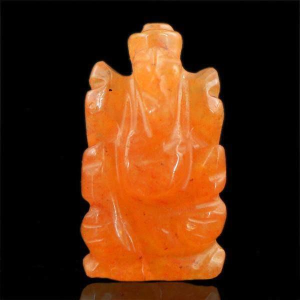 gemsmore:Natural Orange Aventurine Carved Lord Ganesha Gemstone