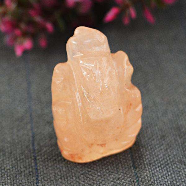 gemsmore:Natural Orange Aventurine Carved Lord Ganesha Gemstone