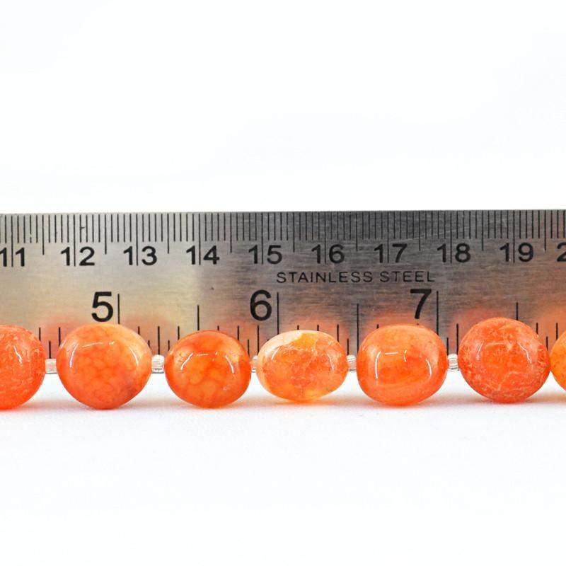 gemsmore:Natural Orange Aventurine Drilled Beads Strand