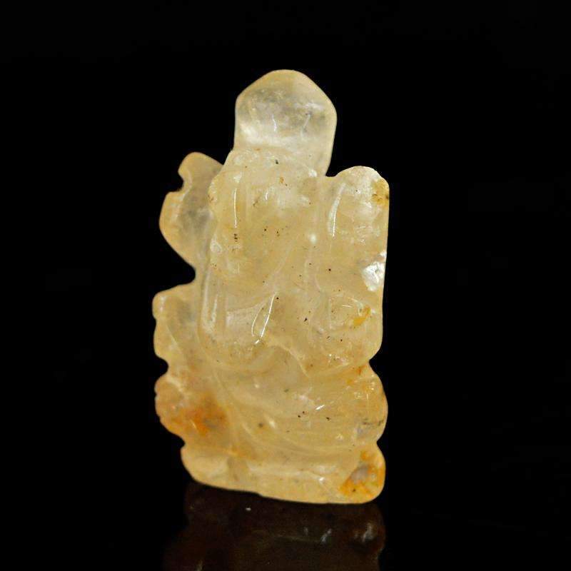 gemsmore:Natural Orange Aventurine Hand Carved Ganesha Gemstone