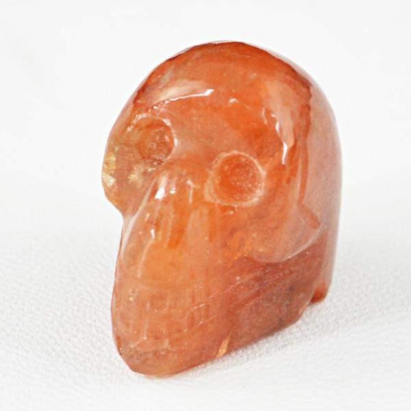 gemsmore:Natural Orange Aventurine Hand Carved Skull Gem