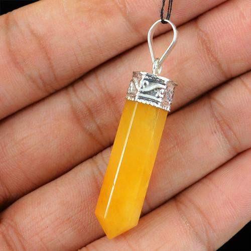 gemsmore:Natural Orange Aventurine Healing Point Pendant