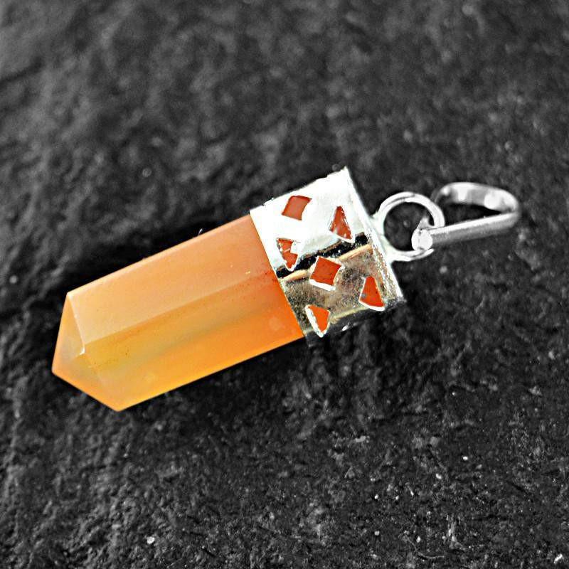 gemsmore:Natural Orange Aventurine Healing Point Pendant