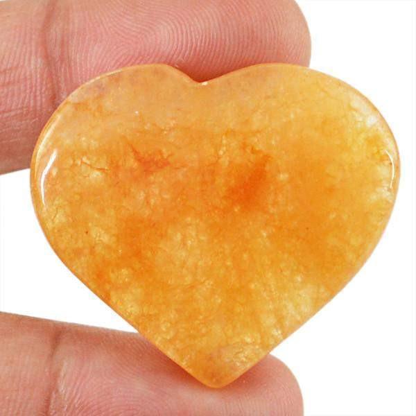 gemsmore:NAtural Orange Aventurine Heart Shape Gemstone