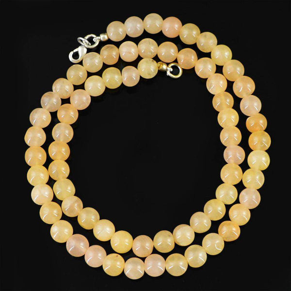 gemsmore:Natural Orange Aventurine Necklace Round Shape Untreated Beads