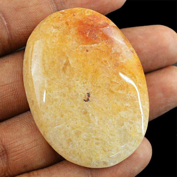 gemsmore:Natural Orange Aventurine Oval Shape Gemstone