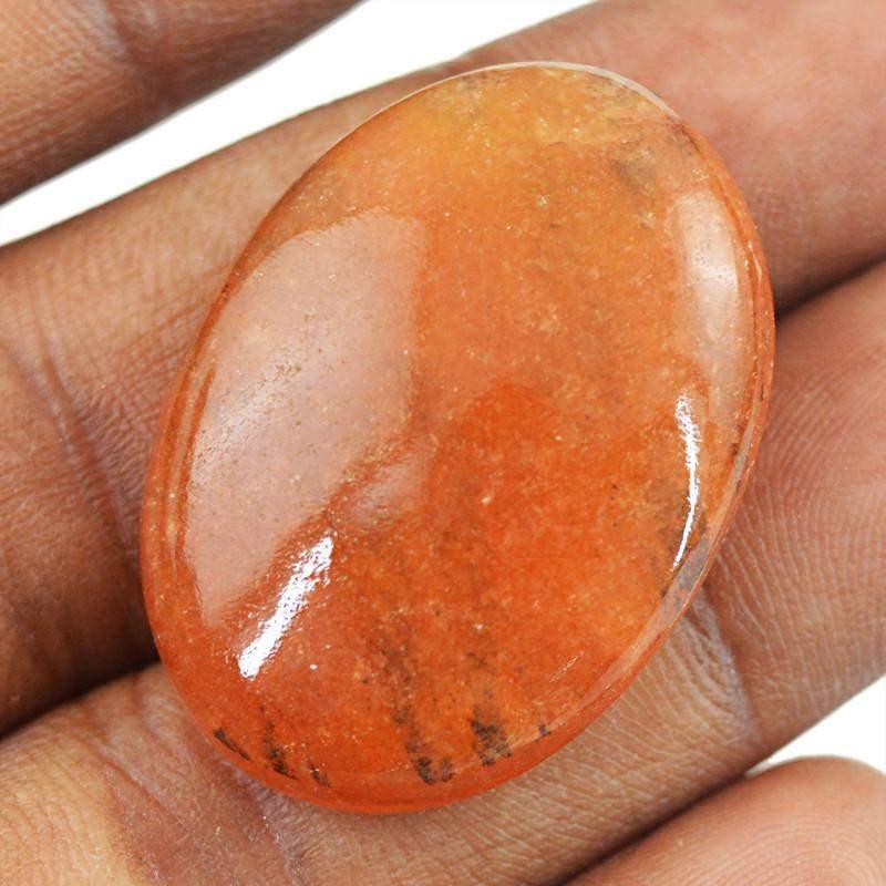 gemsmore:Natural Orange Aventurine Oval Shape Gemstone