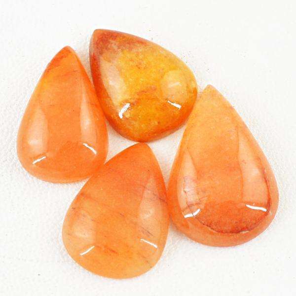 gemsmore:Natural Orange Aventurine Pear Shape Untreated Loose Gemstone Lot