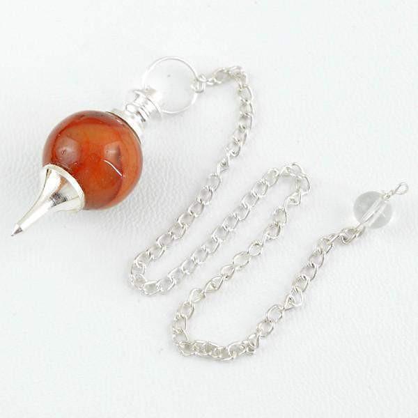 gemsmore:Natural Orange Aventurine Reiki Healing Pendulum