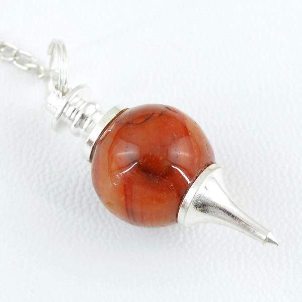 gemsmore:Natural Orange Aventurine Reiki Healing Pendulum