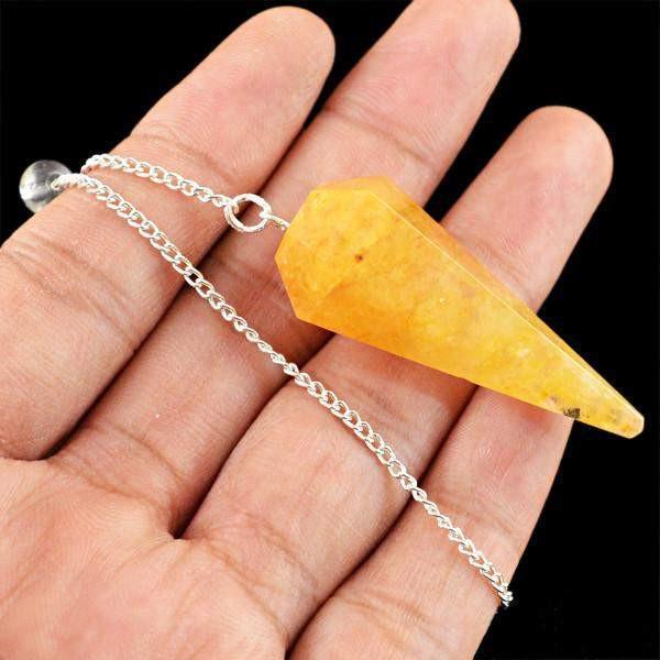 gemsmore:Natural Orange Aventurine Reiki Healing Pendulum