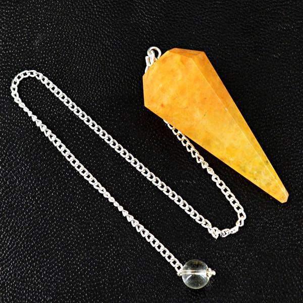 gemsmore:Natural Orange Aventurine Reiki Healing Pendulum