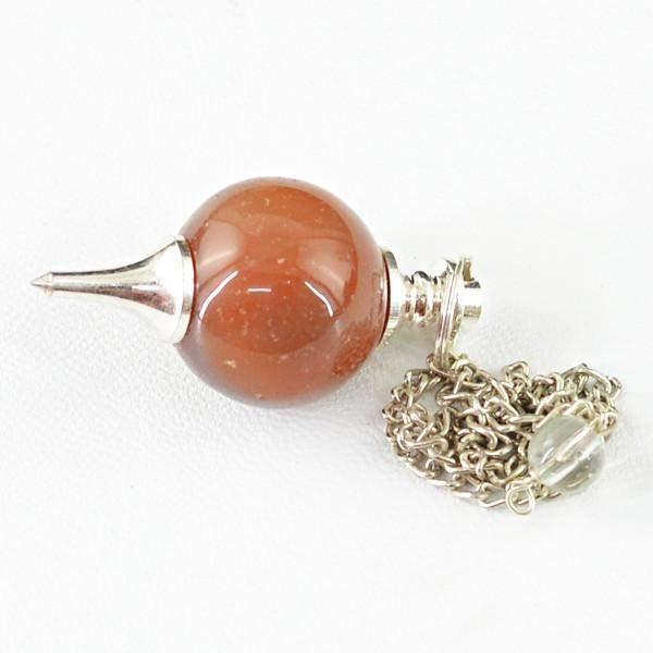 gemsmore:Natural Orange Aventurine Untreated Healing Pendulum