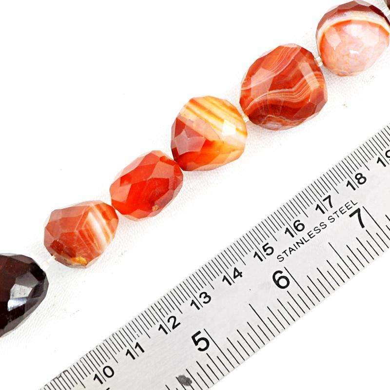 gemsmore:Natural Orange Carnelian Beads Strand Faceted Drilled