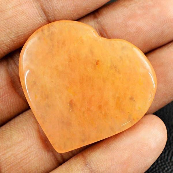 gemsmore:Natural Orange Carnelian Carved Heart Shape Gemstone