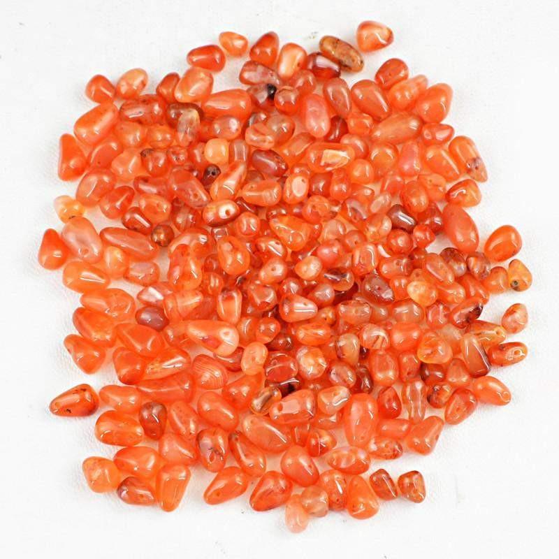 gemsmore:Natural Orange Carnelian Drilled Beads Lot