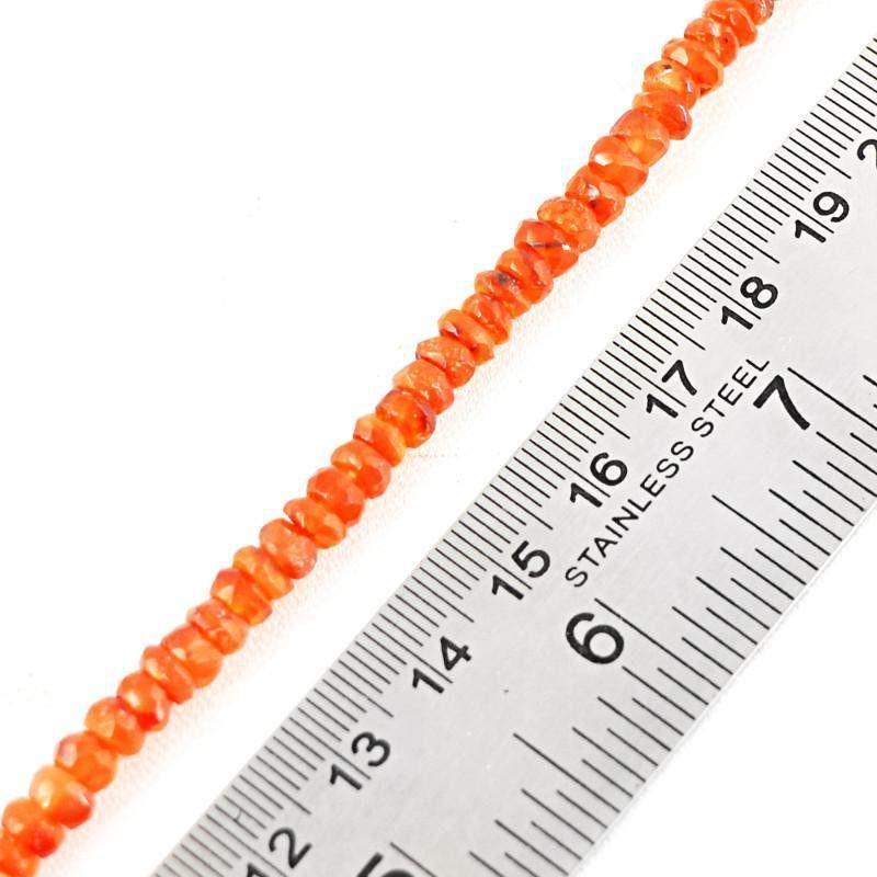 gemsmore:Natural Orange Carnelian Drilled Beads Strand
